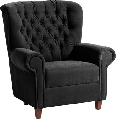 Produktbild von Max Winzer Hochlehnsessel Vicky - Velourstoff schwarz - Maße: 91 x 90 x 98 cm