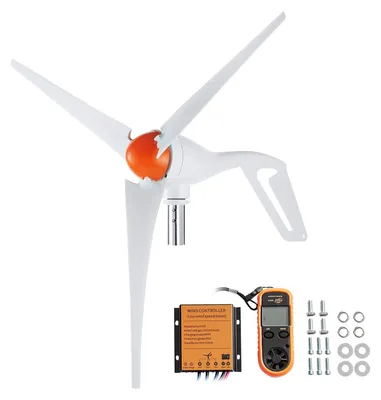 Produktbild von VEVOR 500W Windturbinen-Generator, 12V Windturbinen-Kit, 3-Blatt Windkraftgenerator mit MPPT-Controller, einstellbare Windrichtung & 2,5 m/s Startwindgeschwindigkeit, geeignet für Zuhause, Bauernhöfe, Wohnmobile, Boote, Mit Anemometer, 500 W-a