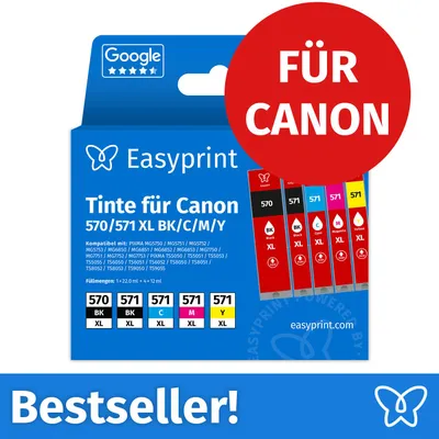 Produktbild von Easyprint Tintenpatronen für Canon 570/571 XL, Multipack (BK/BK/C/M/Y), 1 Stück