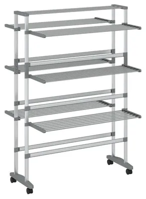 Immagine prodotto di Wasrek – Stendibiancheria con ruote – Alluminio – Pieghevole – 89x64x129 cm