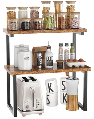 Produktbild von 2-stöckiges Gewürzregal, stehendes Küchenregal, Küchenorganizer, Schreibtischorganizer, für Küche, Esszimmer, Büro