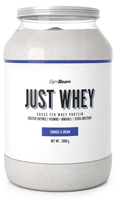 Produktbild von GymBeam - Just Whey Protein aus Weidehaltung, 2000 g, Cookies & Creme