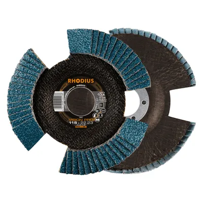 Zdjęcie produktu dla Rhodius 211306 VISION PRO PACK Flap disc Diameter 115 mm Bore diameter 22.23 mm 5 pc(s)