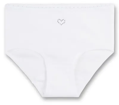 Produktbild von Sanetta Mädchen-Unterhose weiß Strassherz Hüftslip | Kinder-Unterhose