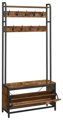 Produktbild von Garderobenständer Industrial mit Sitzbank und Schuhschrank