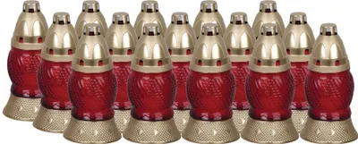 Zdjęcie produktu dla Znicz szklany 468CS - 8H 15szt. CZERWONY
