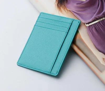 Obrázek produktu pro Přenosný držák na RFID karty, nebesky modrý, 11 × 8,5 × 0,2 cm, multifunkční