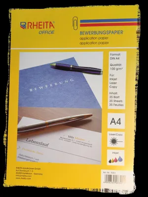 Produktbild von Bewerbungspapier, A4, 100g/m² Universalpapier, 35 Blatt pro Packung