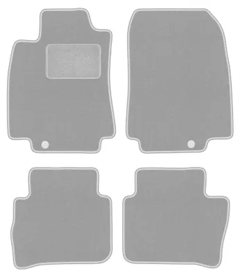 Zdjęcie produktu dla Dywaniki samochodowe welurowe OSLO do: Nissan Tiida C11 (2004-2012, hatchback, sedan) popielate z wzmocnieniem kierowcy, z mocowaniami