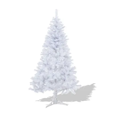 Obrázok produktu pre Clanmacy umelý vianočný stromček 120 cm (Ø cca 76 cm) s 220 hrotmi a rýchlym skladacím systémom, nehorľavý, vrátane stojana, biely