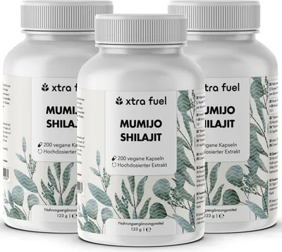 Immagine prodotto di Shilajit capsule - 200x capsule Mumijo - Con >80% di acido fulvico - 3x dosi (600x capsule Mumijo)