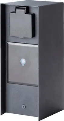 Produktbild von Novatool 1x Steckdosensäule 3-fach Anthrazit Edelstahl eckig IP44 Smart-Home App Aussensteckdose mit Zeitschaltuhr Steckdose Garten Steckdosensäule (Elektro)