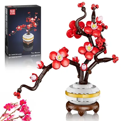 Immagine prodotto di Mould King 24120, set di costruzioni a forma di mattoncini, con tema floreale: piante, fiori di ciliegio, vasi. Set di costruzioni per bambine, con elementi botanici artificiali. Giocattolo creativo, ideale come regalo per adulti (393 pezzi)