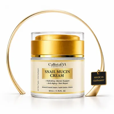 Produktbild von CallistaÉVA Schneckenschleim Gesichtscreme mit Ceramiden, Peptiden & Hyaluronsäure – Feuchtigkeitscreme für Hautbarriere & Anti-Aging – 50 ml