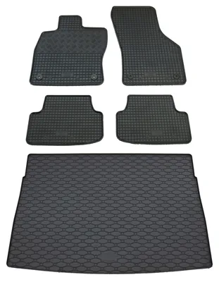 Rigum Gummi Fußmatten + Kofferraumwanne im Set für VW Golf 8 Limo, schwarz