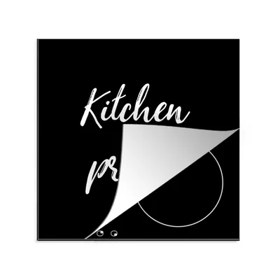 Produktbild von KitchenYeah© Herdabdeckplatte Zitate - Küchenprinz - Männer - Induktionskochfeld , 78x78cm, Küche Deko, Glaskeramikkochfeld Herdabdeckung, Abdeckplatte fùr Kochfeld