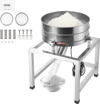 Immagine prodotto di Setacciatore VEVOR, setaccio elettrico per farina, setaccio vibrante, setaccio automatico per la setacciatura 40 + 100 maglie, setaccio per polveri da 25 W Setaccio vibrante per farina, fagioli mung, riso, argento, ecc
