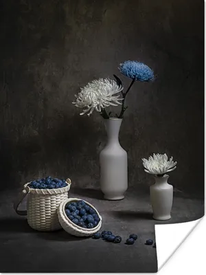 Produktbild von MuchoWow® Poster Blaue Beeren 90x120 cm - Wohnzimmer
