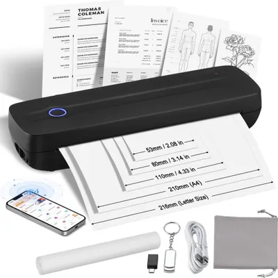 Zdjęcie produktu dla Przenośna drukarka Bluetooth - Drukarka termiczna bez tuszu - Drukarka USB dla iOS - Bateria 2600 mAh - idealna w podróży