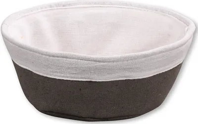 Produktbild von Kesper Brotkorb grau weiß Baumwolle 20 cm x 20 cm x 9 cm