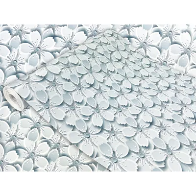 Produktbild von Klebefolie Möbel 45x25 cm - Weiß Blumen 3D - Selbstklebende Möbelfolie im Deko-Stil - Klebefolie für Möbel ideal für Küche, Bad und DIY Projekte