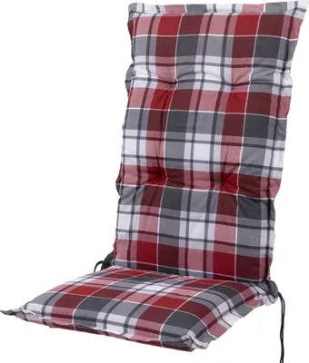 Produktbild von Auflage Hochlehner Prato/Mülheim 10610-350 rot-grau weiß kariert 120x52x8 cm Sun Garden