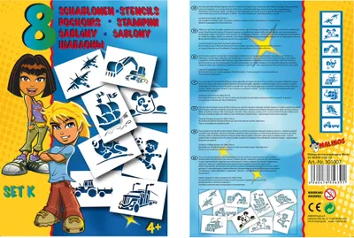 Obrázok produktu pre Malinos 301007, Airbrush šablóna, Deti, Biela, Chlapec / dievča, Papája, 8 kusov