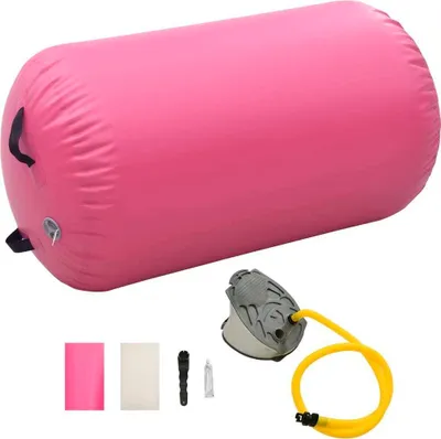 Obrázek produktu pro Nafukovací cvičební válec s pumpou 100 x 60 cm PVC růžový