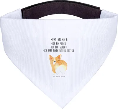 Produktbild von Mr. & Mrs. Panda Halstuch Hund Corgi Po - Weiß - Geschenk, Hunde-Bandana, Positiv, Spruch, Hundehalstuch, Sprüche, Bandana für Hunde, kleines, Selbstvertrauen