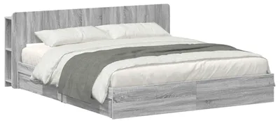 Produktbild von Bettgestell mit Stauraum Grau Sonoma 180 x 200 cm Holzwerkstoff