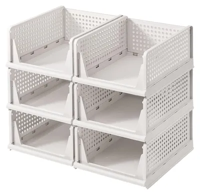 Produktbild von Faltbarer Kleiderschrank-Organizer 6-teiliges Set | Weiß | 33x43x18,5 cm