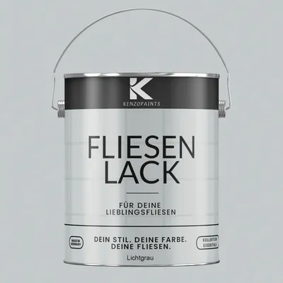 Produktbild von Kenzopaints 2,5Liter Fliesenlack Fliesenfarbe - Lichtgrau (RAL 7035)