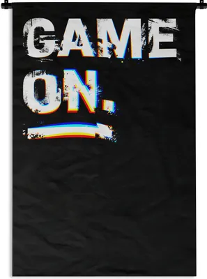 Produktbild von MuchoWow® Wandteppich Wandbehang Spiele - Spiel - Sprichwörter - Zitate - Game on 90x135 cm Tapisserie Dekoration Wandtuch - Baumwolle - Wandskulptur