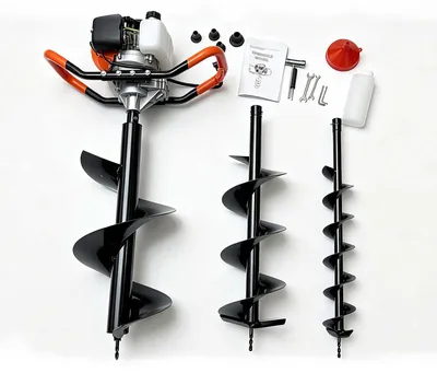 Produktbild von Zimilo Benzin Erdbohrer 52ccm Set mit 3 Bohren 100/200/300mm, Kraftvoller Erdlochbohrer 2-Takt für Zaunpfähle, Pflanzlöcher & Gartenarbeiten, Orange