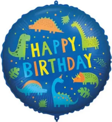 Immagine prodotto di 1 palloncino in foil, adatto per elio Buon compleanno Dinos 46 cm / 18 pollici