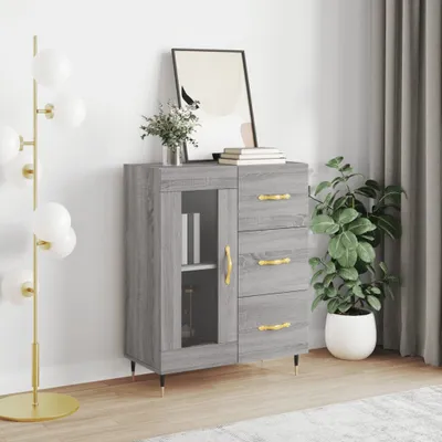 Image de vidaXL Sideboard Gris Sonoma 69,5x34x90 cm Matériau dérivé du bois
