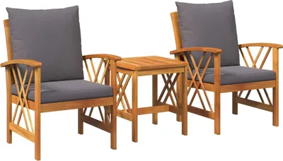 Produktbild von Maison Exclusive - Gartensofa-set 3 stk. Öl-Natur Massivholz Akazie