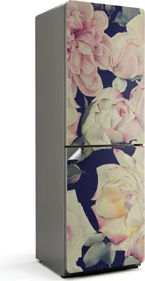 Produktbild von Realistisches Blumenmuster – Kühlschrank Aufkleber – Klebefolie Kühlschrank – Kühlschrank Dekor – Kühlschrankfolie selbstklebend – Küchen Dekoration – 60x180 cm