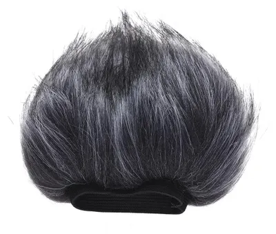Image de EY-M23 Bonnette anti-vent en fourrure pour D100 D50 Zoom H1 H2N H4N Pro H6 avec bande élastique pour la r��duction du bruit du vent 12 cm X 12 cm Grey-White