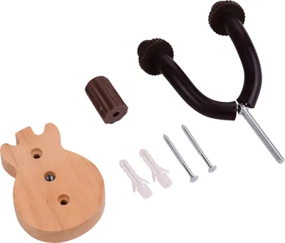 Image de Support mural pour guitare, support de guitare en bois en forme de U, support de guitare, crochet, support mural pour guitares acoustiques et électriques (veines du bois originales)