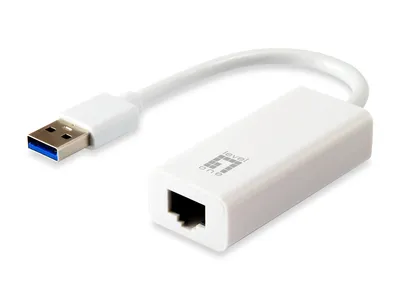 Produktbild von LevelOne USB-0401 Gigabit USB Netzwerkadapter, Kabelgebunden, USB, Ethernet, 1000 Mbit/s, Schwarz