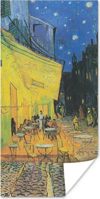 Produktbild von MuchoWow® Poster Caféterrasse bei Nacht - Vincent van Gogh 60x120 cm - Wandschmuck