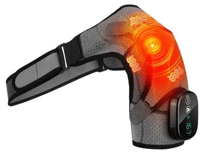 Produktbild von Kabelloses Schulter-Nacken-Massagegerät mit Wärme, 3 Vibrationsmodi, 5000 mAh, Grau - A