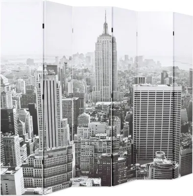 Obrázek produktu pro vidaXL Rozdělovač pokojů skládací 228 x 170 cm New York by day černobílý
