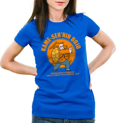 Produktbild von style3 Roshi Kame Sennin Dojo Damen T-Shirt turtle ball z songoku, Farbe:Blau, Größe:L
