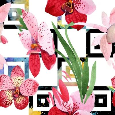 Immagine prodotto di OUTDOOR DECOSTOFFE OXFORD - Motivo fiori rosa su quadrati I DR209