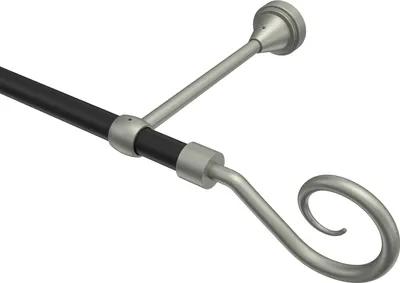 Produktbild von Interdeco Gardinenstange / Vorhangstange Schwarz / Chrom matt, Typ Primus Allegra (Spirale), 16 mm Ø 1-läufig, 480 cm