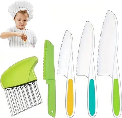 Image de Set de couteaux 5 pièces, 4 couleurs, pour couper et cuisiner les fruits et légumes