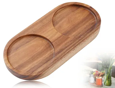 Holz-Tablett für Salz- und Pfeffermühlen, Ø 5,8 cm