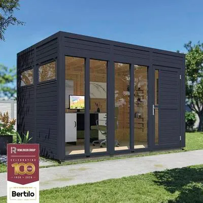 Obrázek produktu pro Dřevěný zahradní domek Bertilo Cubo 3 Office antracit 336 x 234 cm